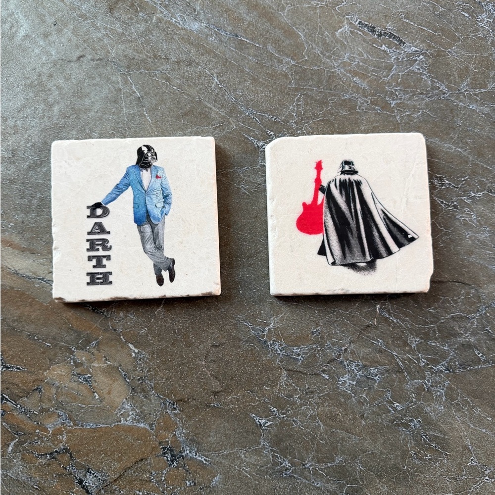 Star Wars Coasters with Black and Red Design
